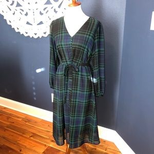 ‘A New Day’ midi dress black green navy NWOT